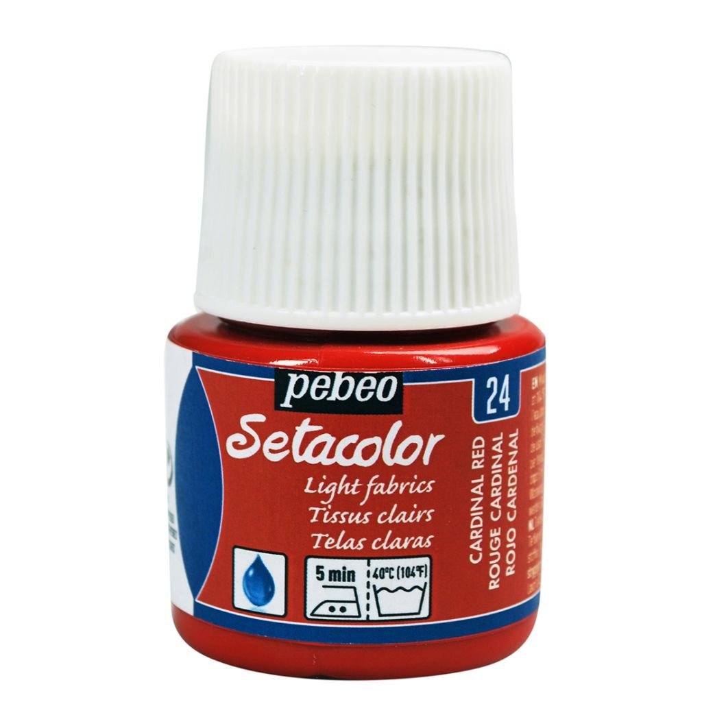 Pebeo Setacolor Light Fabrics Paint - 45 ml bottle - Cardinal Red (24)