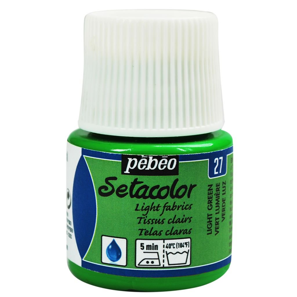 Pebeo Setacolor Light Fabrics Paint - 45 ml bottle - Light Green (27)