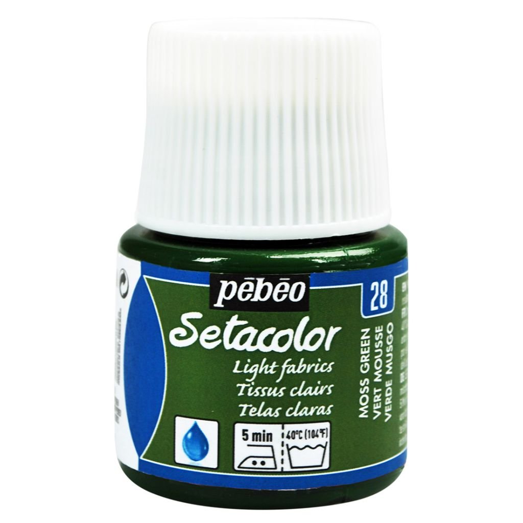 Pebeo Setacolor Light Fabrics Paint - 45 ml bottle - Moss Green (28)