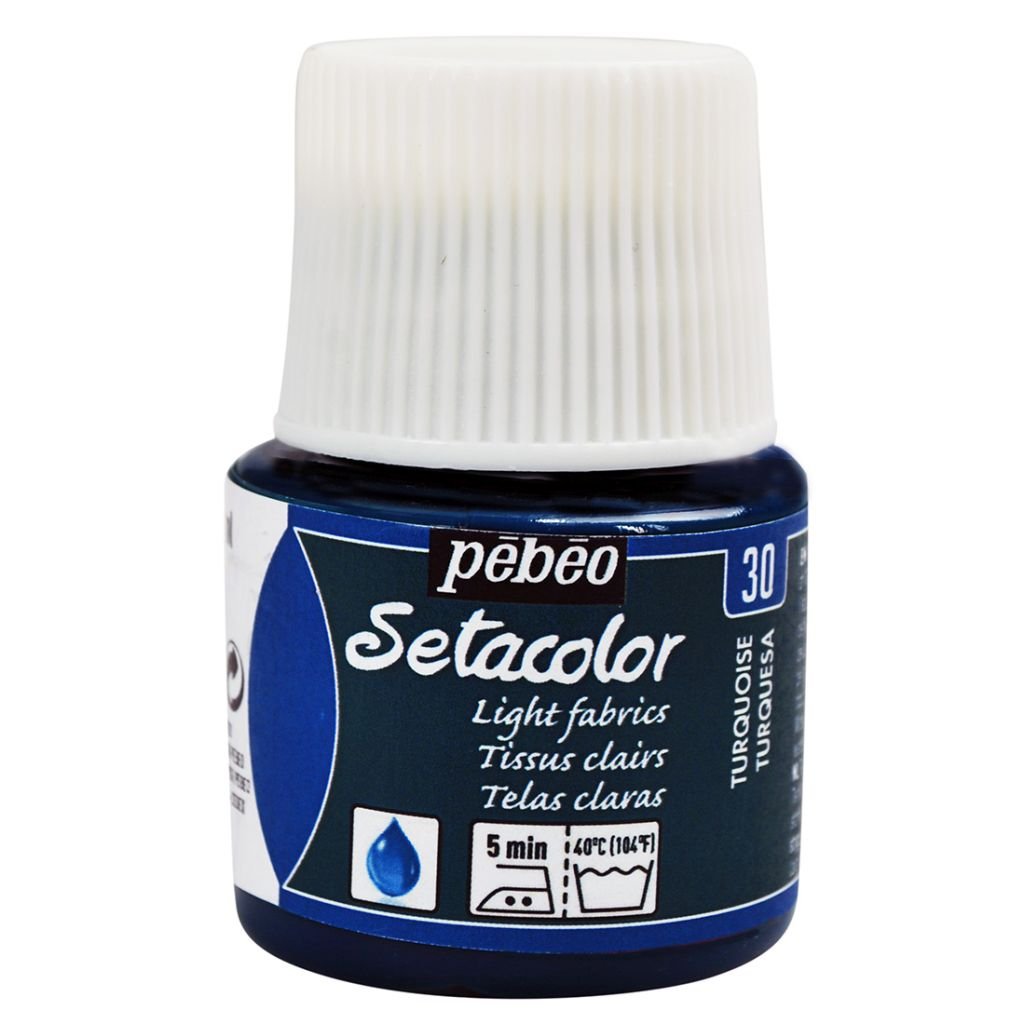 Pebeo Setacolor Light Fabrics Paint - 45 ml bottle - Turquoise (30)
