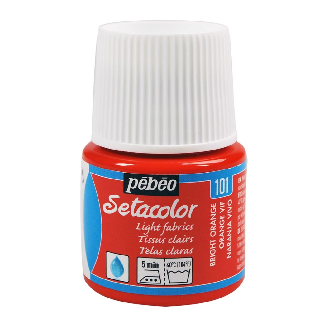 Pebeo Setacolor Light Fabrics Paint - 45 ml bottle - Vivid Orange (101)