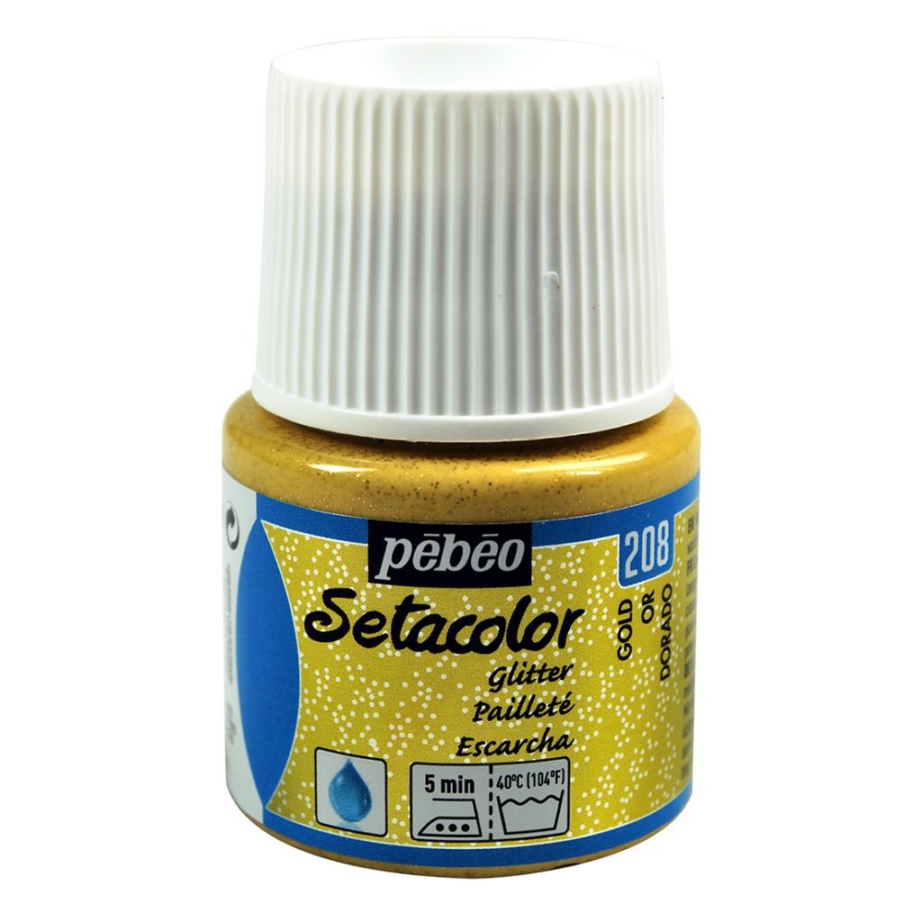 Pebeo Setacolor Light Fabrics Paint - 45 ml bottle - Glitter Gold (208)