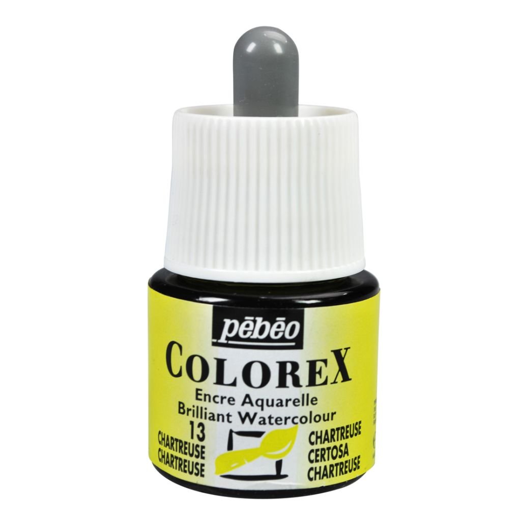 Pebeo Colorex Watercolour Inks - Bottle of 45 ML - Chartreuse (013)