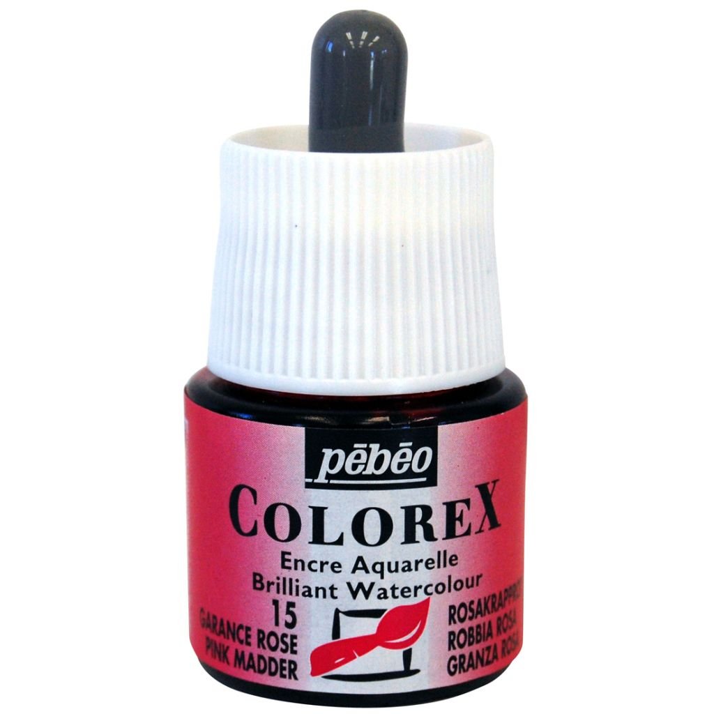 Pebeo Colorex Watercolour Inks - Bottle of 45 ML - Pink Madder (015)
