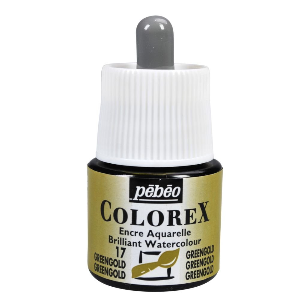 Pebeo Colorex Watercolour Inks - Bottle of 45 ML - Greengold (017)