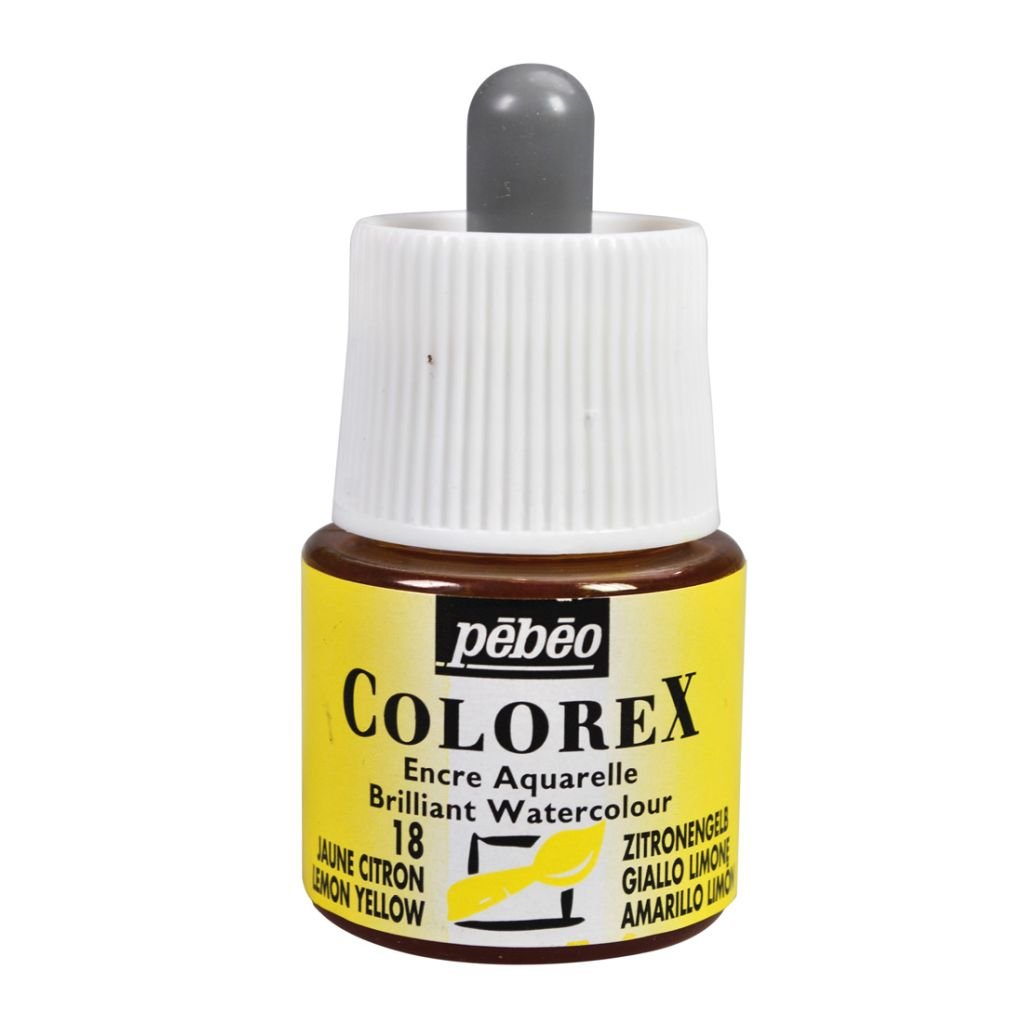 Pebeo Colorex Watercolour Inks - Bottle of 45 ML - Lemon Yellow (018)