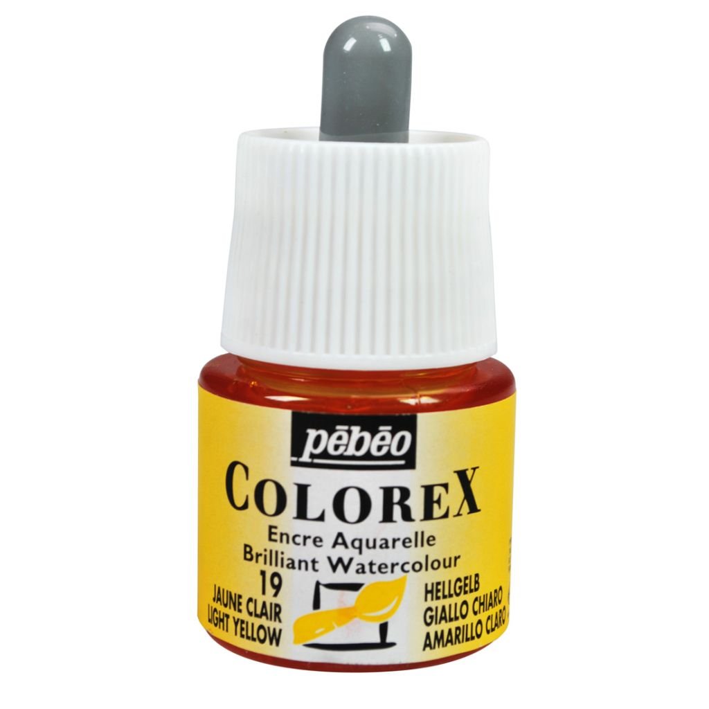 Pebeo Colorex Watercolour Inks - Bottle of 45 ML - Light Yellow (019)