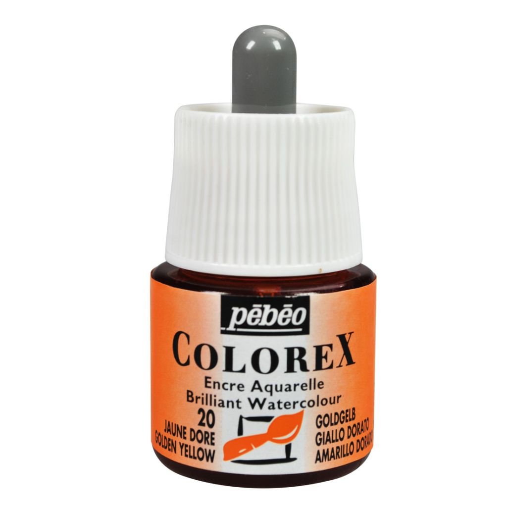 Pebeo Colorex Watercolour Inks - Bottle of 45 ML - Golden Yellow (020)