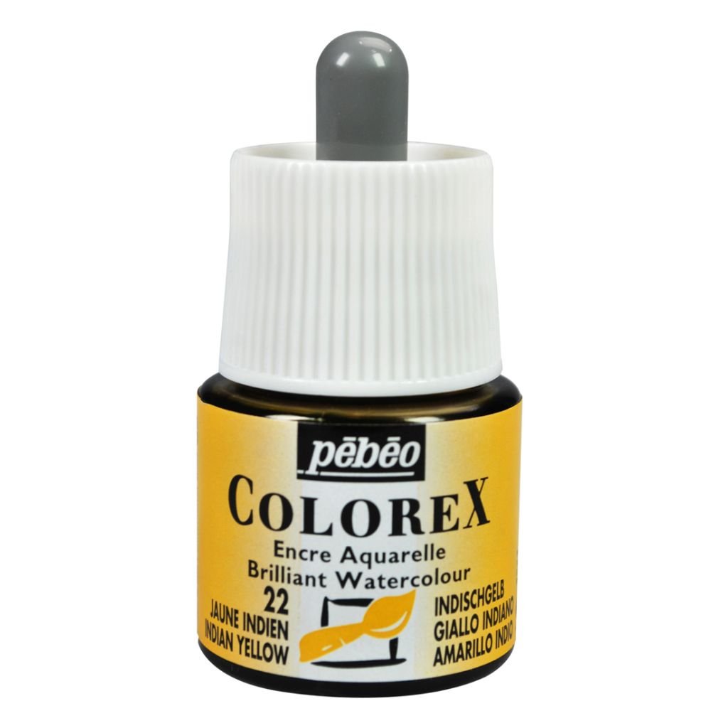 Pebeo Colorex Watercolour Inks - Bottle of 45 ML - Indian Yellow (022)