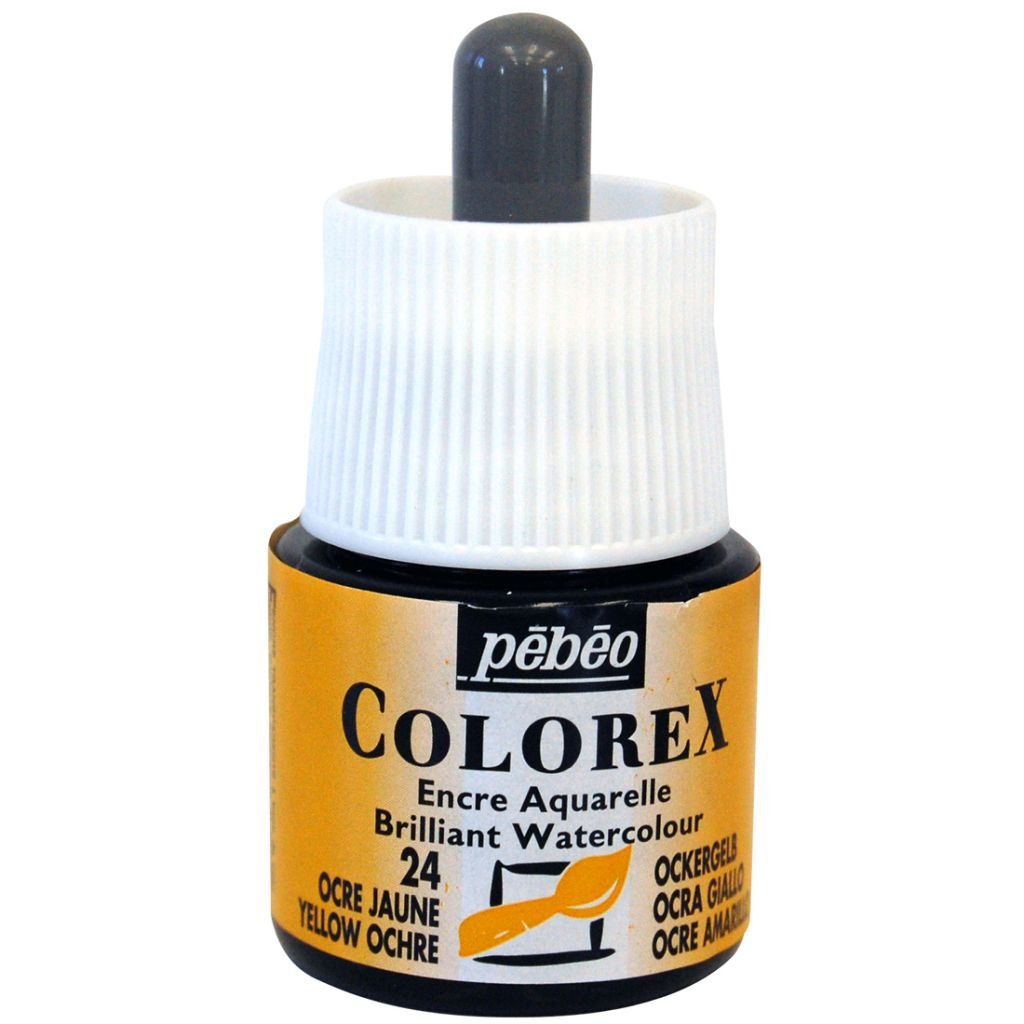 Pebeo Colorex Watercolour Inks - Bottle of 45 ML - Yellow Ochre (024)