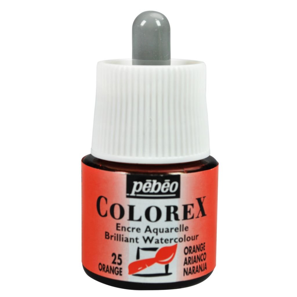 Pebeo Colorex Watercolour Inks - Bottle of 45 ML - Orange (025)
