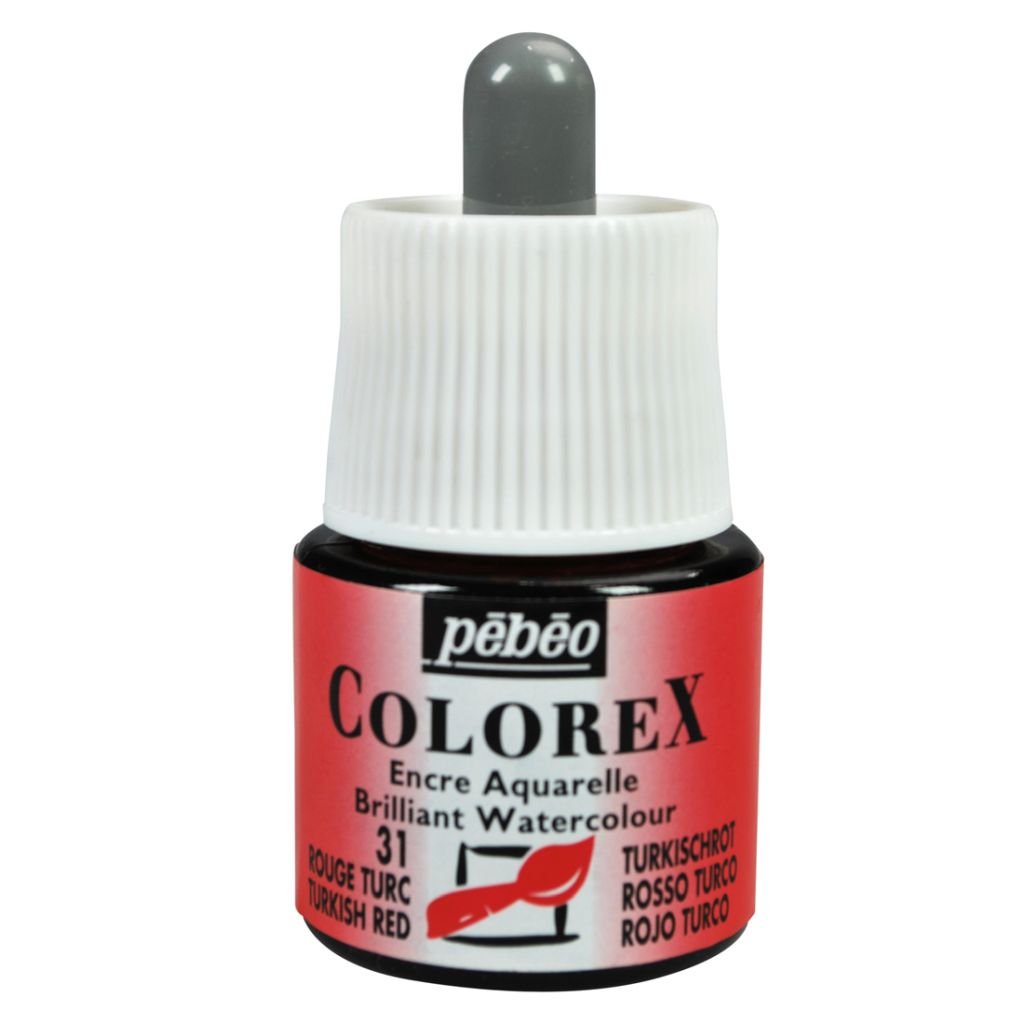 Pebeo Colorex Watercolour Inks - Bottle of 45 ML - Turkish Red (031)