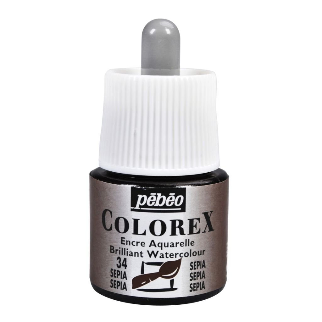 Pebeo Colorex Watercolour Inks - Bottle of 45 ML - Sepia (034)