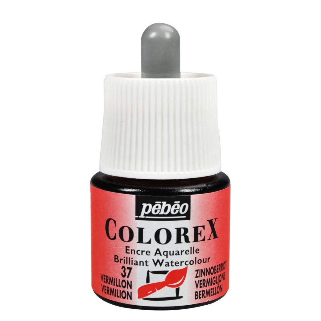 Pebeo Colorex Watercolour Inks - Bottle of 45 ML - Vermilion (037)