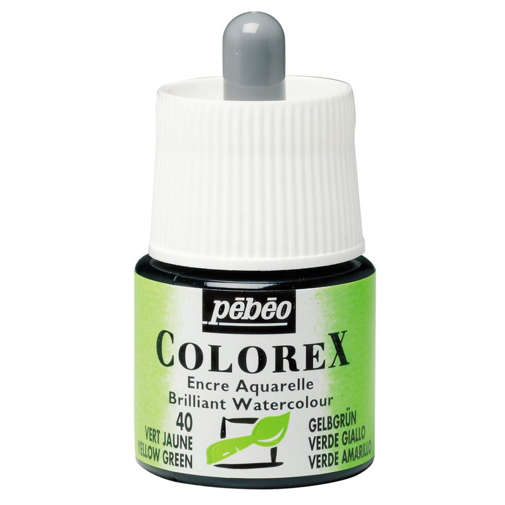 Pebeo Colorex Watercolour Inks - Bottle of 45 ML - Yellow Green (040)
