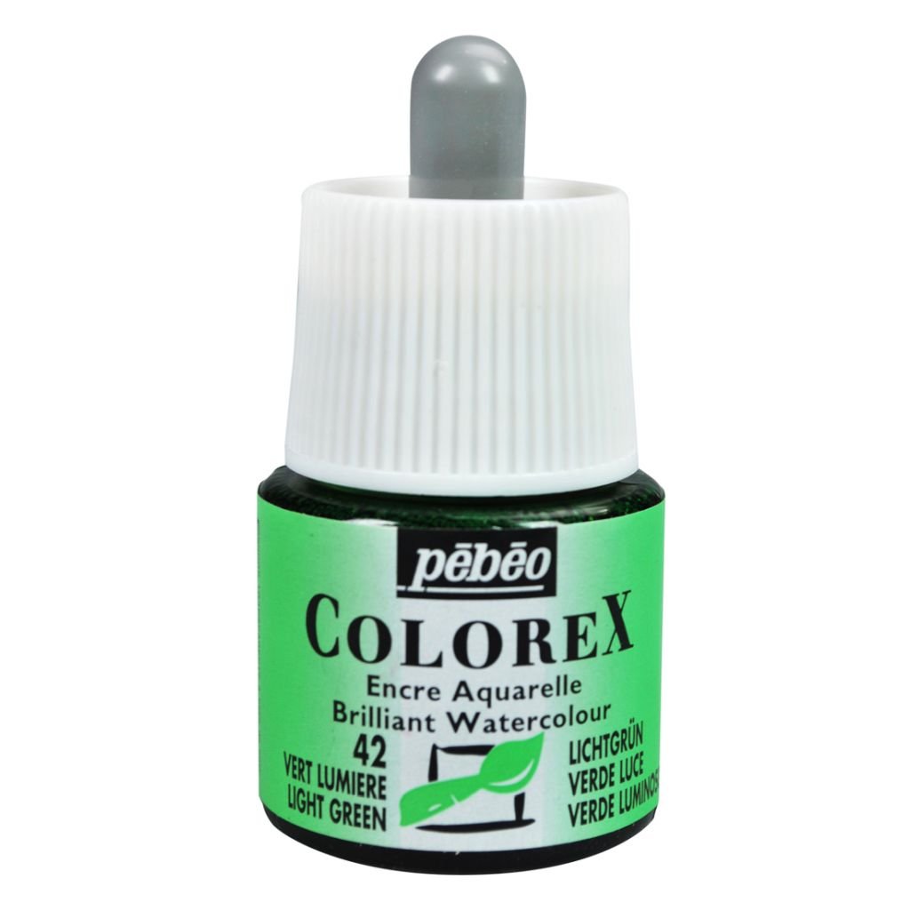 Pebeo Colorex Watercolour Inks - Bottle of 45 ML - Light Green (042)