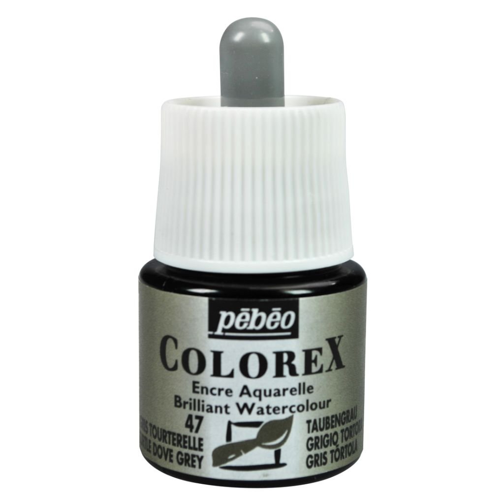 Pebeo Colorex Watercolour Inks - Bottle of 45 ML - Turtle Dove Grey (047)