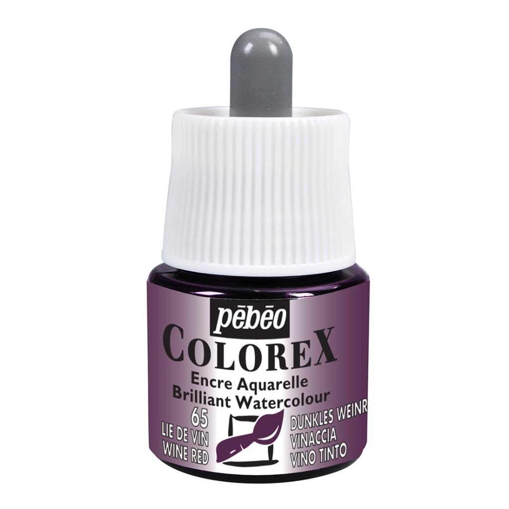 Pebeo Colorex Watercolour Inks - Bottle of 45 ML - Wine Red (065)