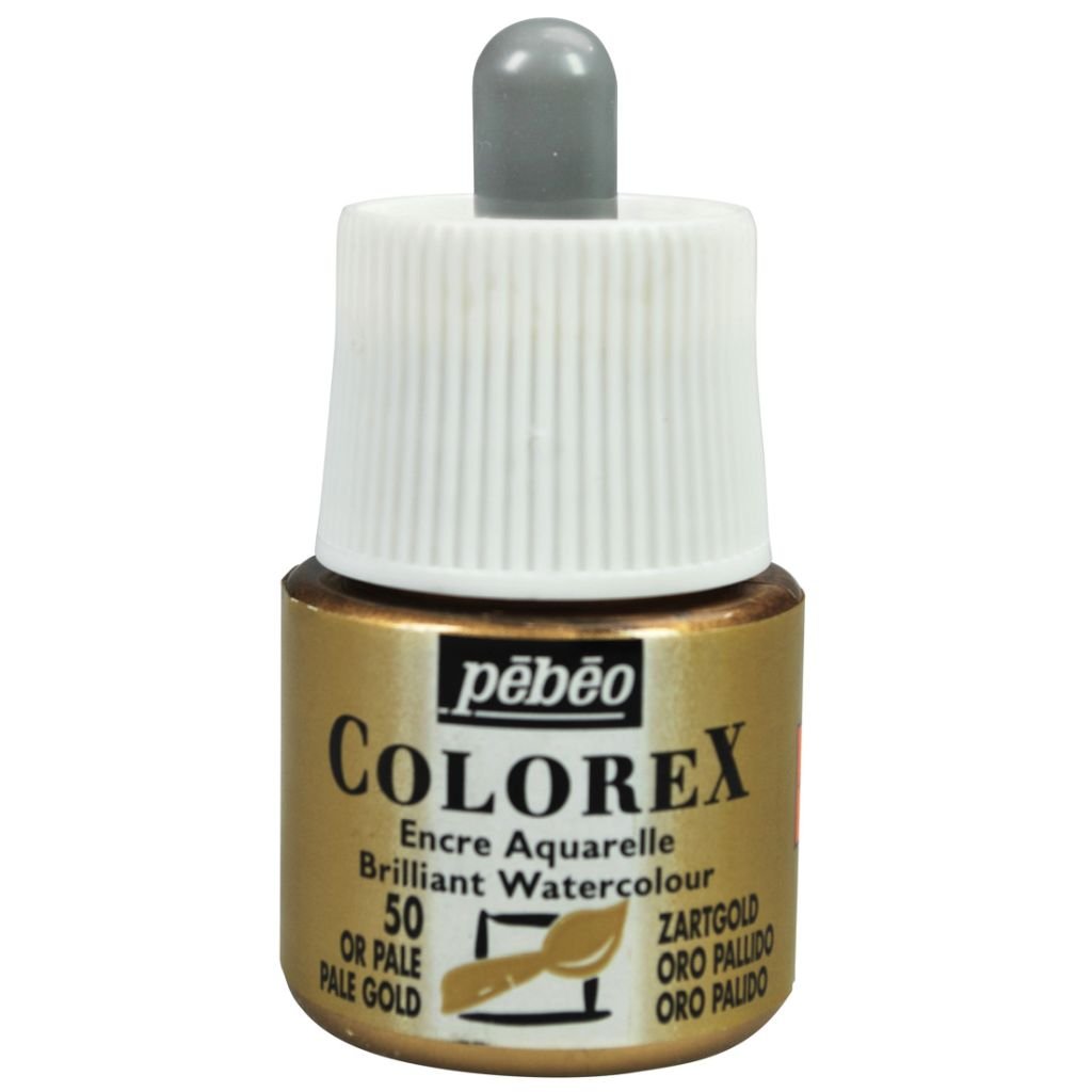 Pebeo Colorex Watercolour Inks - Bottle of 45 ML - Pale Gold (050)
