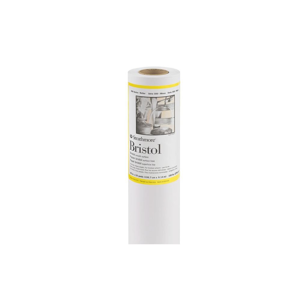 Strathmore 300 Series Bristol 42'' x 10'' Extra White Smooth 270 GSM Paper Roll