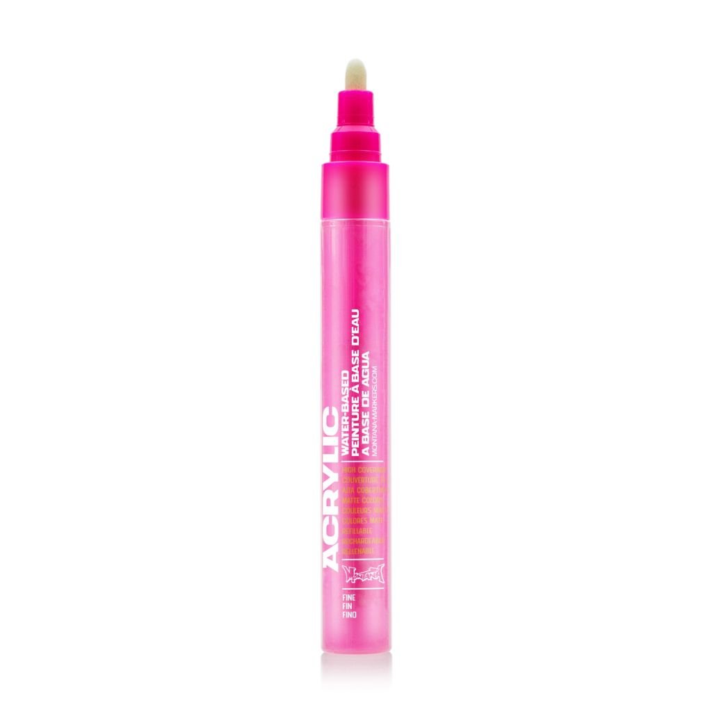 Montana Acrylic Water-Based Marker - 2 MM Fine Tip - Gleaming Pink (F4000)