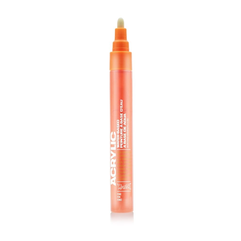 Montana Acrylic Water-Based Marker - 2 MM Fine Tip - Power Orange (F2000)
