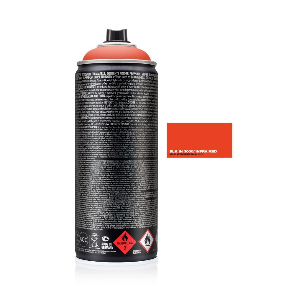 Montana Black Spray Paint - 400 ML Can - Infra Red (BLK IN3000)