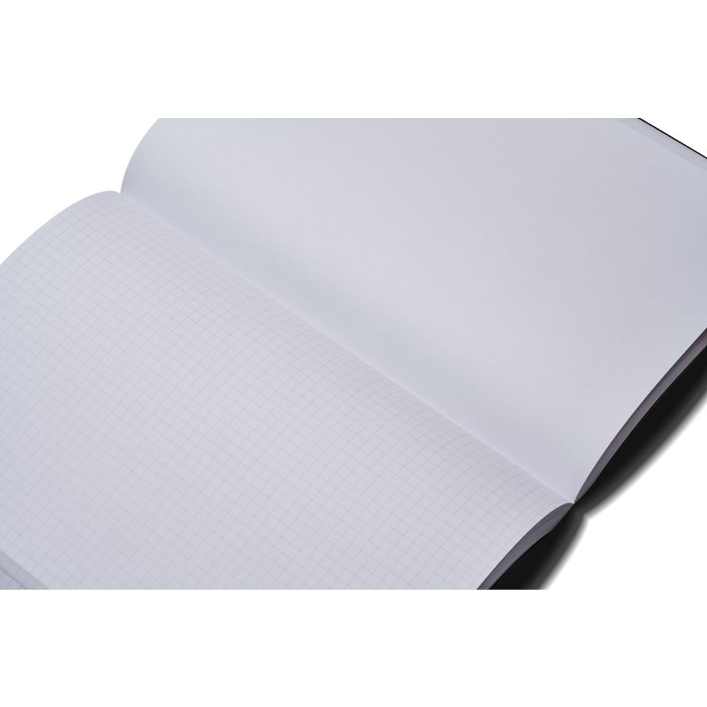 Zequenz Classic 360 - Basic+ Collection - Hard-Bound Soft White-Silver Cover - Blank + Squared Grid A5 (14.5 x 21 cm) - White Premium Paper - 70 GSM - Notebook of 200 Sheets