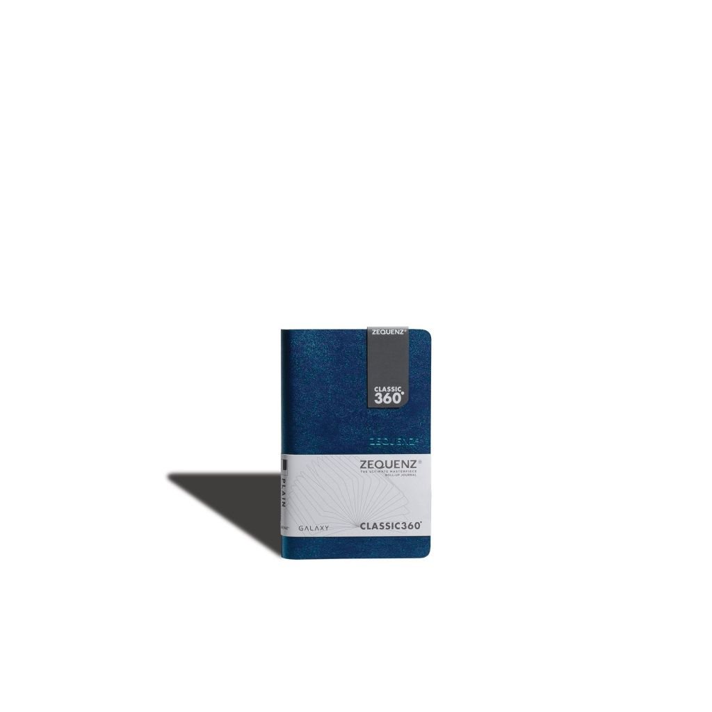 Zequenz Classic 360 - Galaxy Collection - Hard-Bound Soft Blue Cover - Blank A6 (9 x 14 cm) - White Premium Paper - 70 GSM - Notebook of 128 Sheets