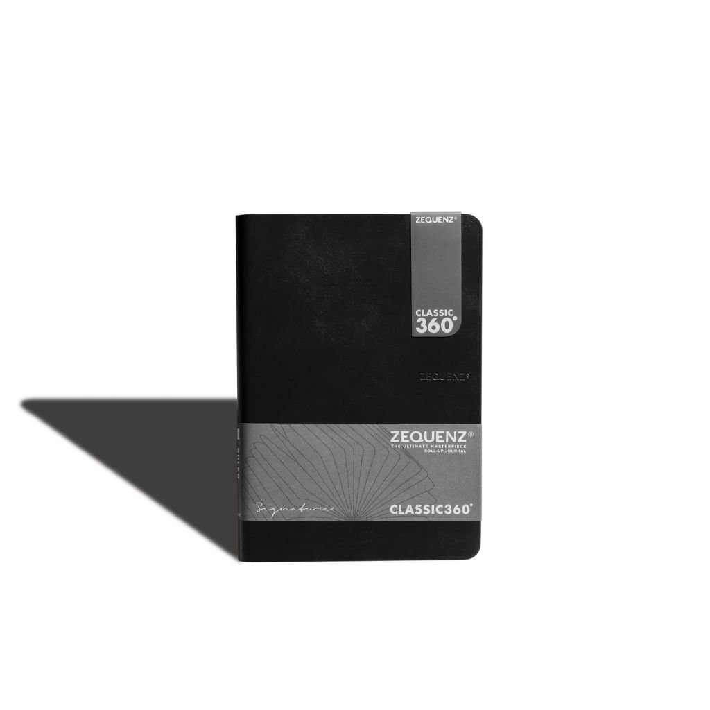 Zequenz Classic 360 - Signature Series Collection - Hard-Bound Soft Black Cover - Blank A5 (14.5 x 21 cm) - White Premium Paper - 100 GSM - Notebook of 140 Sheets