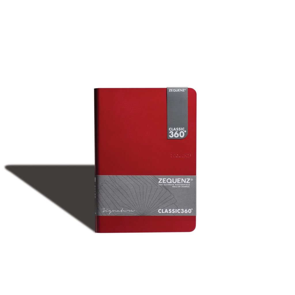 Zequenz Classic 360 - Signature Series Collection - Hard-Bound Soft Red Cover - Blank A5 (14.5 x 21 cm) - White Premium Paper - 100 GSM - Notebook of 140 Sheets