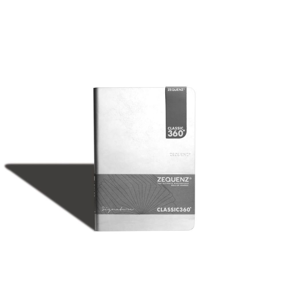 Zequenz Classic 360 - Signature Series Collection - Hard-Bound Soft White Cover - Squared A5 (14.5 x 21 cm) - White Premium Paper - 70 GSM - Notebook of 140 Sheets