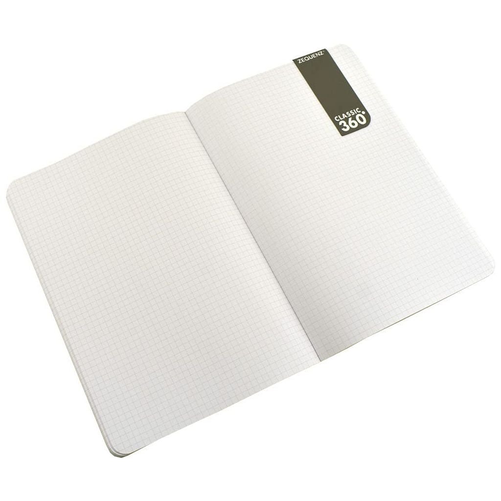Zequenz Classic 360 - Signature Series Collection - Hard-Bound Soft White Cover - Squared A5 (14.5 x 21 cm) - White Premium Paper - 70 GSM - Notebook of 140 Sheets