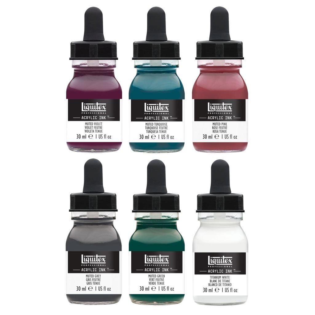 Liquitex Professional Acrylic Ink Muted Collection Set 6 x 30 ML