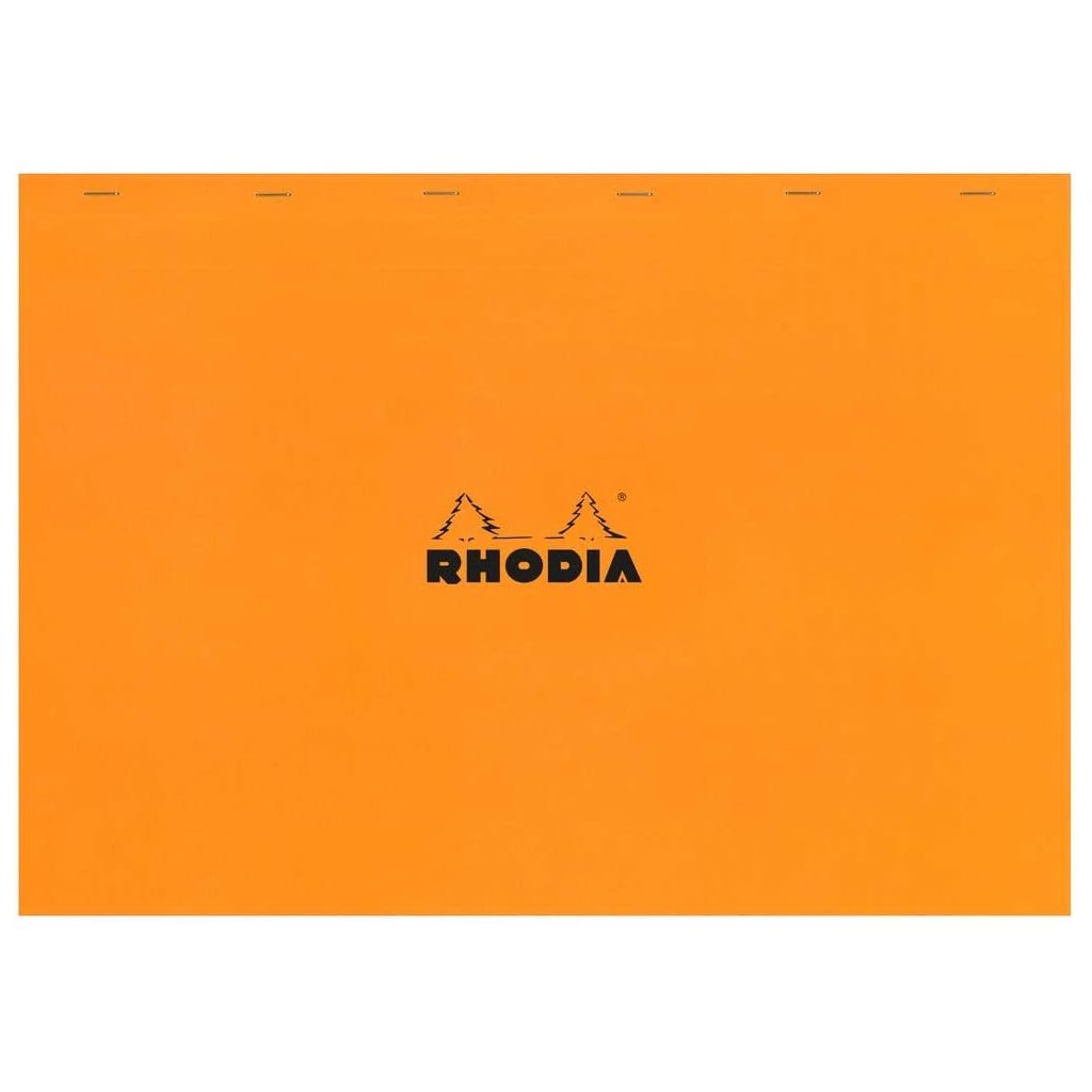 Rhodia - Basics Orange No. 38 - Stapled - 5 x 5 Graph Squared Ruling Notepad - A3+ (420 mm x 318 mm or 16.53