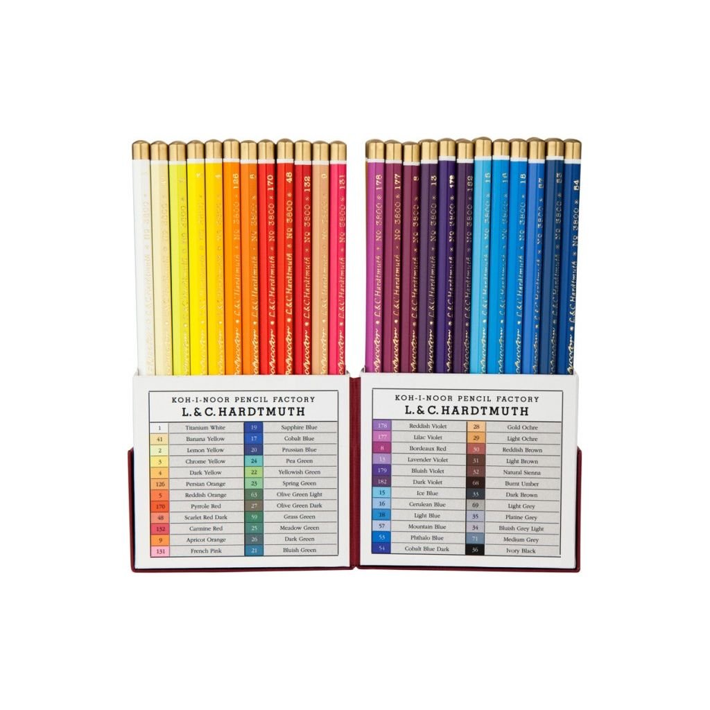 Koh-I-Noor Polycolor Artist's Coloured Pencils - Assorted - Set of 48 In Special Retro Packaging