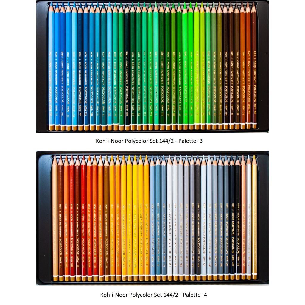 Koh-I-Noor Polycolor Artist's Coloured Pencils - Assorted - Set of 144 in Tin Box
