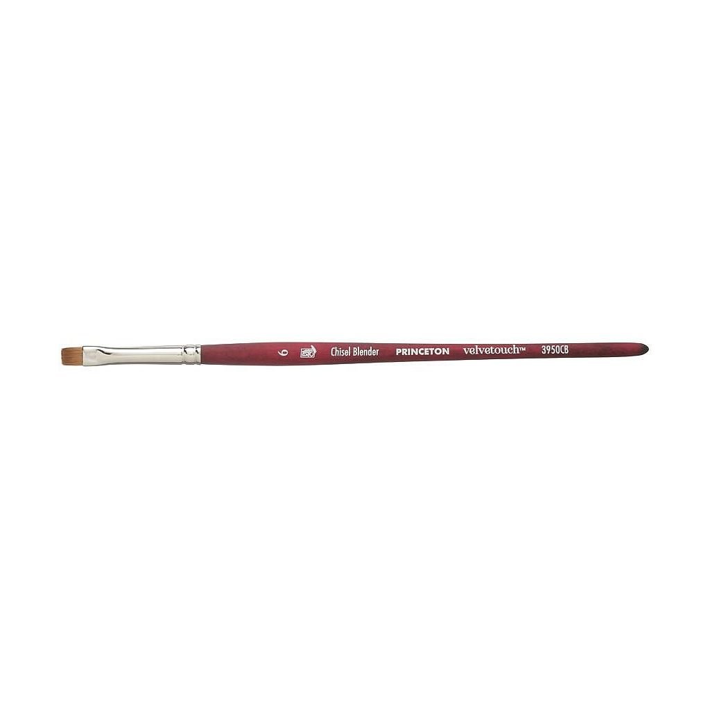Princeton Series 3950 Velvetouch Luxury Synthetic Blend Brush - Chisel Blender - Short Handle - Size: 2