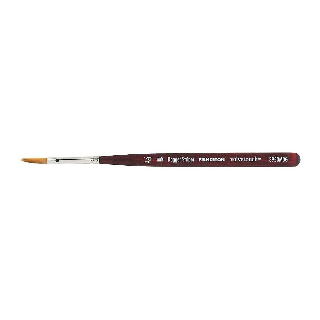 Princeton Series 3950 Velvetouch Luxury Synthetic Blend Brush - Mini Dagger Striper - Short Handle - Size: 1/4