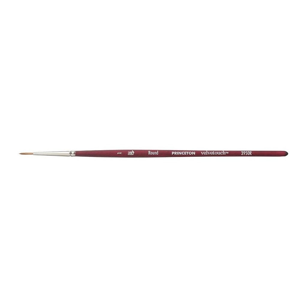 Princeton Series 3950 Velvetouch Luxury Synthetic Blend Brush - Round - Short Handle - Size: 1