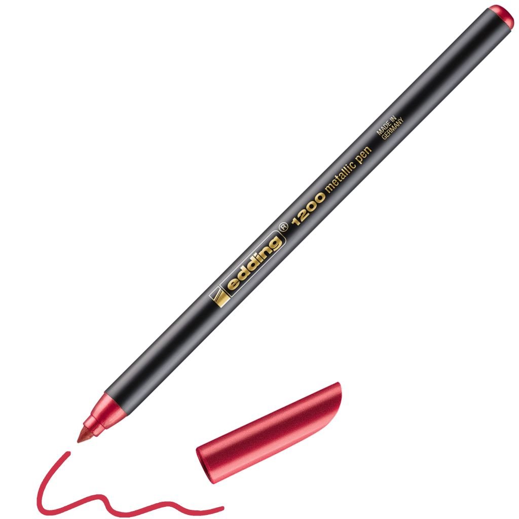Edding Metallic Colour Pen 1200 - Red (072) - Medium - Round Nib (1 - 3 MM)