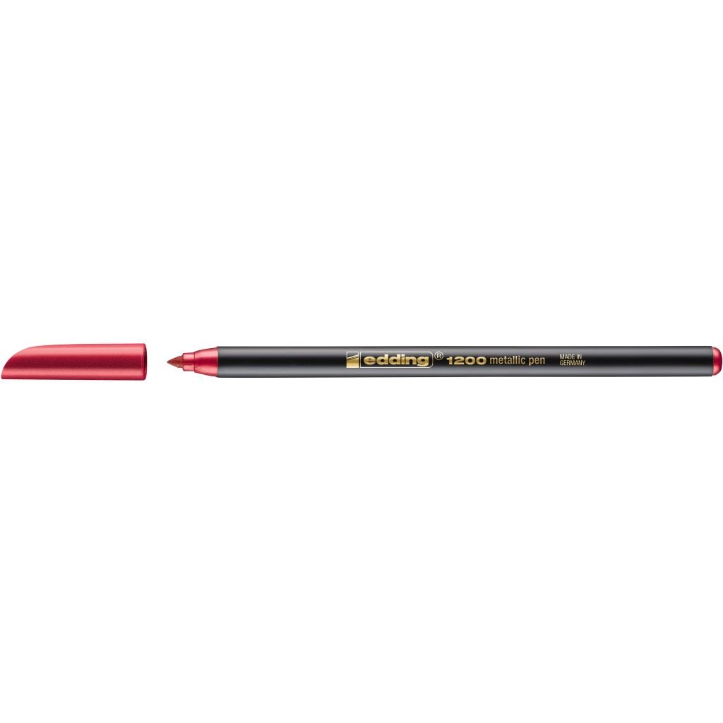 Edding Metallic Colour Pen 1200 - Red (072) - Medium - Round Nib (1 - 3 MM)