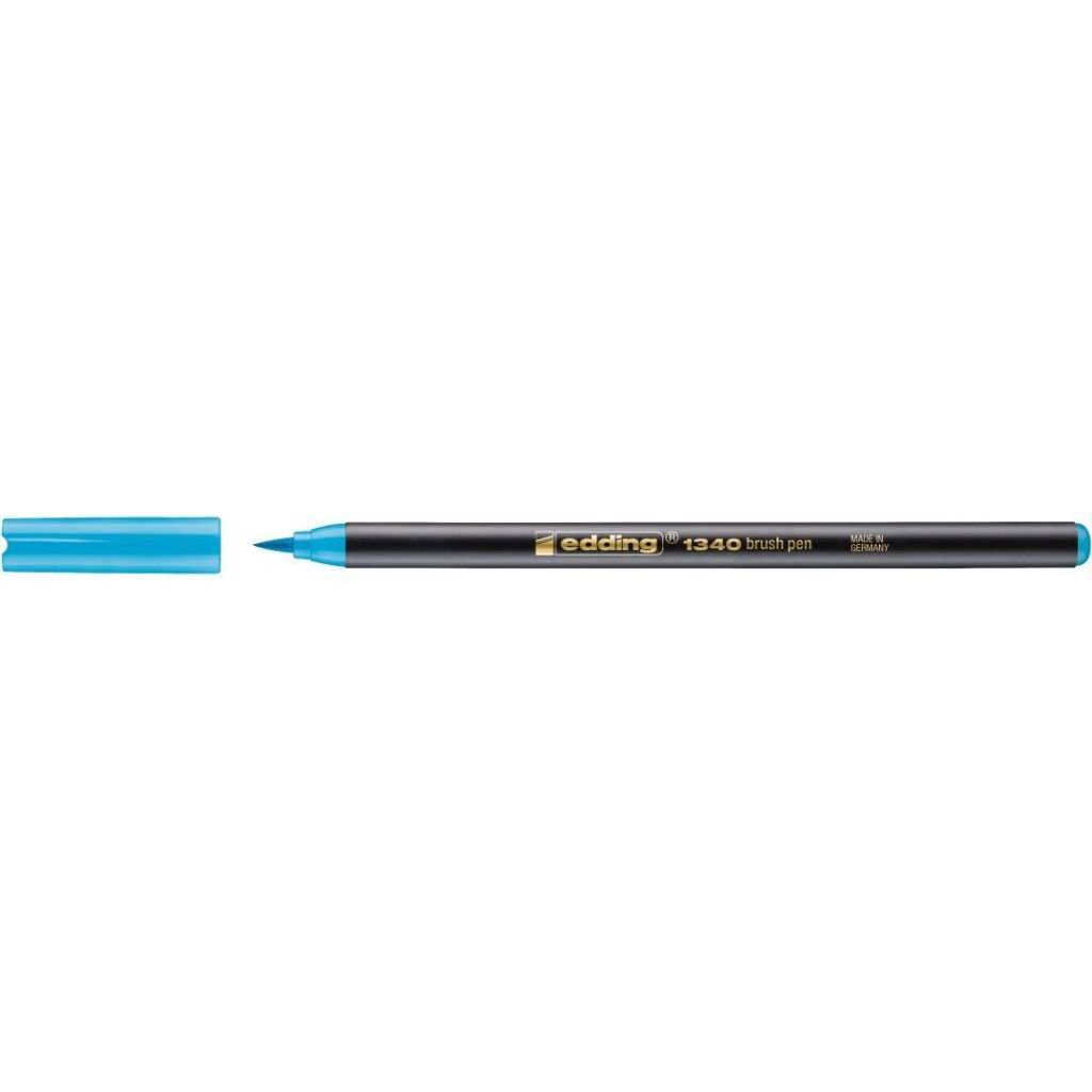 Edding 1340 Fiber Tip Brush Pens - Azure Blue (085)