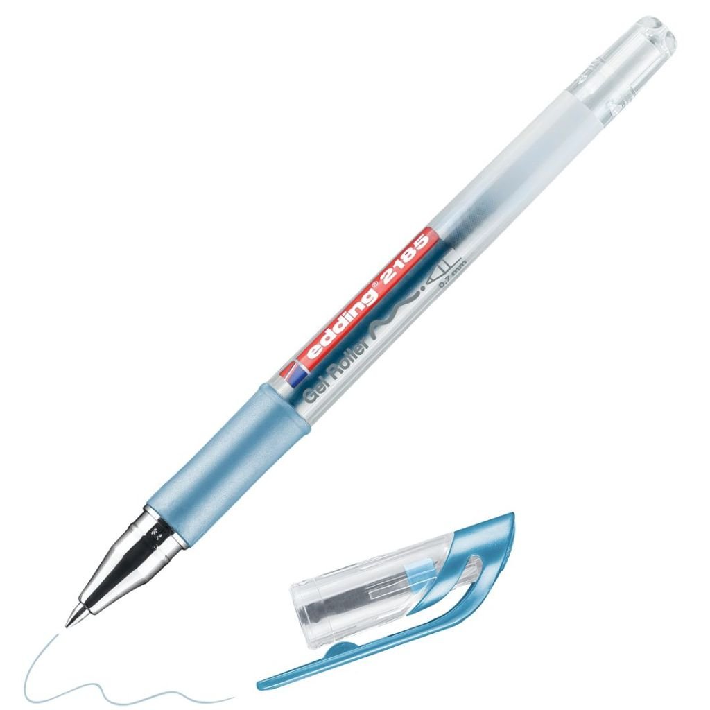 Edding 2185 Gel Ink - Rollerball Pen - 0.7 MM - Blue Metallic (073)