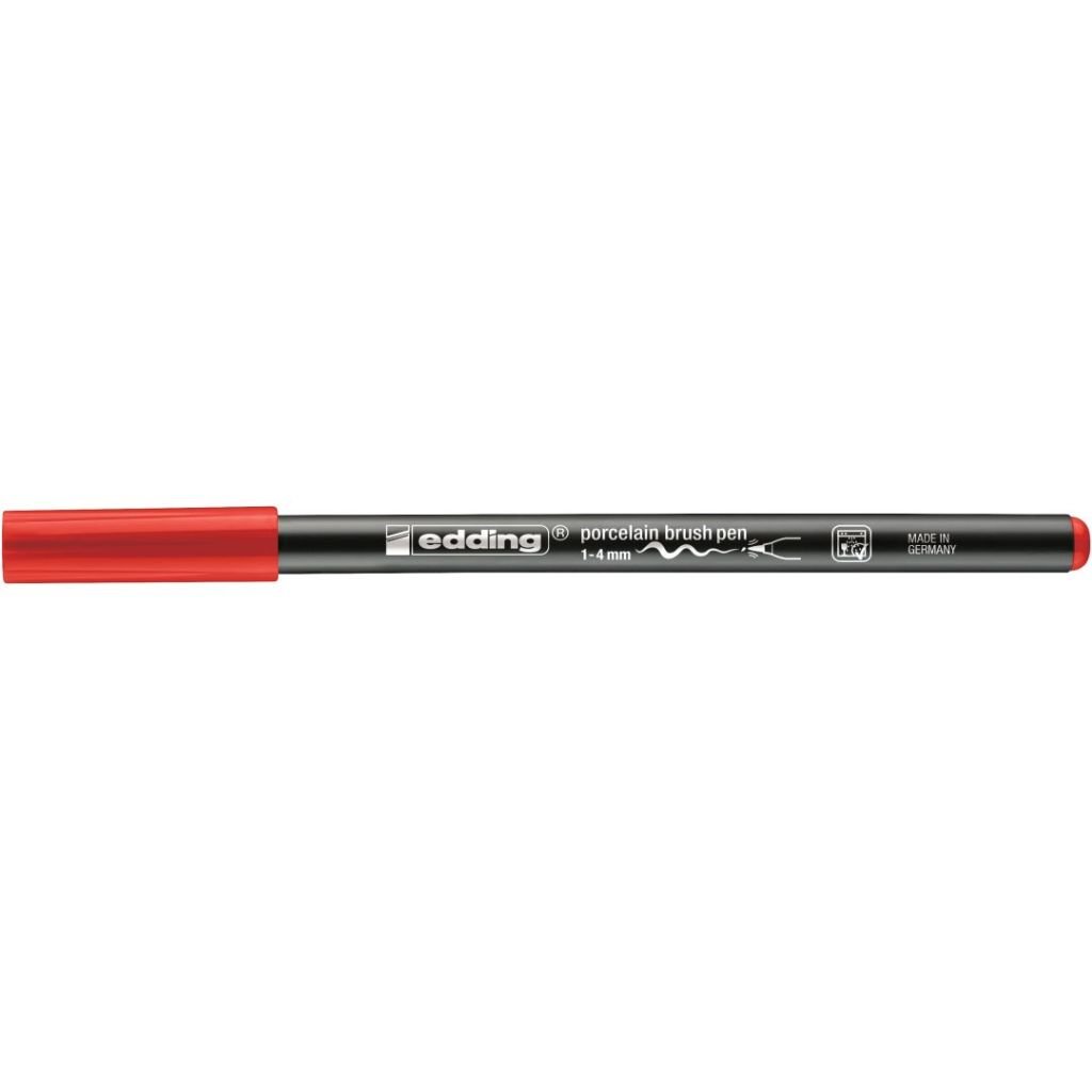 Edding Porcelain 4200 Brush Pen (1 - 4 MM) - Red (002)