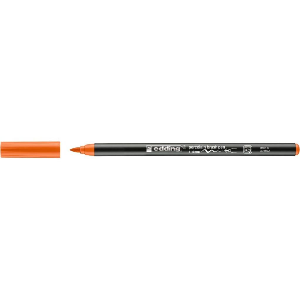 Edding Porcelain 4200 Brush Pen (1 - 4 MM) - Orange (006)