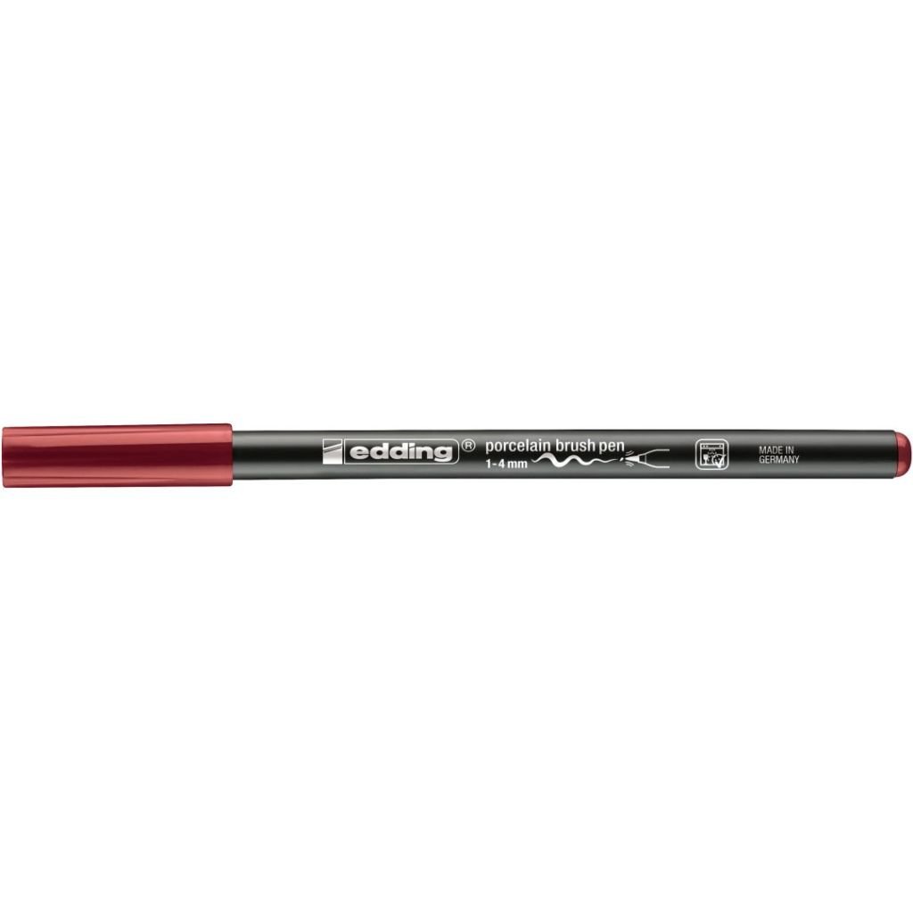 Edding Porcelain 4200 Brush Pen (1 - 4 MM) - Crimson Lake (046)