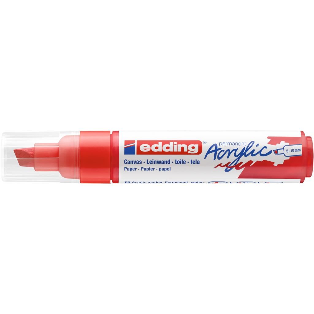 Edding 5000 Acrylic Paint Marker - Traffic Red (902) Broad - Chisel Nib (5 - 10 MM)