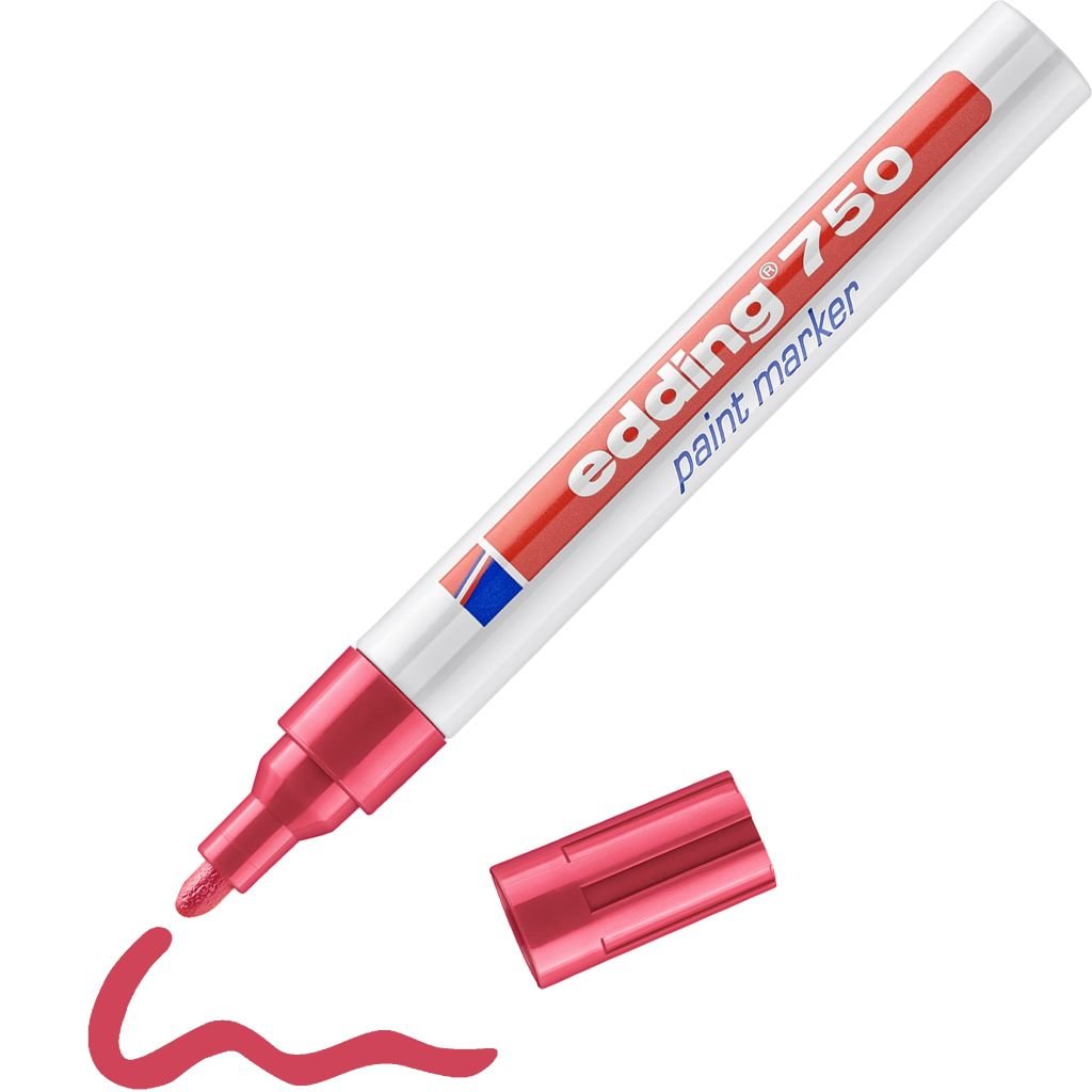 Edding 750 Gloss Paint Marker - Red (002) Broad - Round Nib (2 - 4 MM)