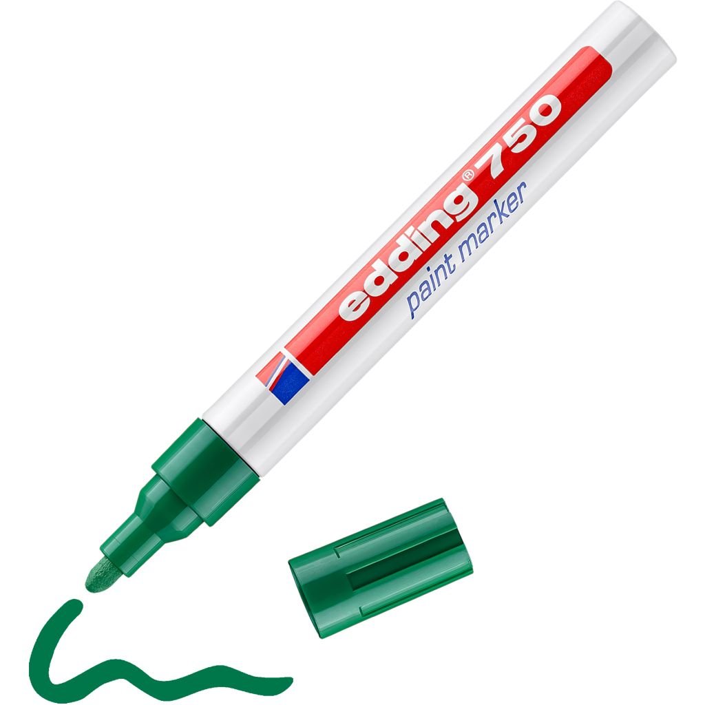 Edding 750 Gloss Paint Marker - Green (004) Broad - Round Nib (2 - 4 MM)